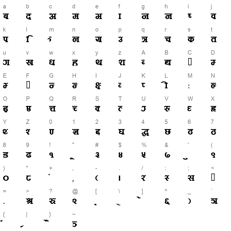 Kamana DemiBold Character Map