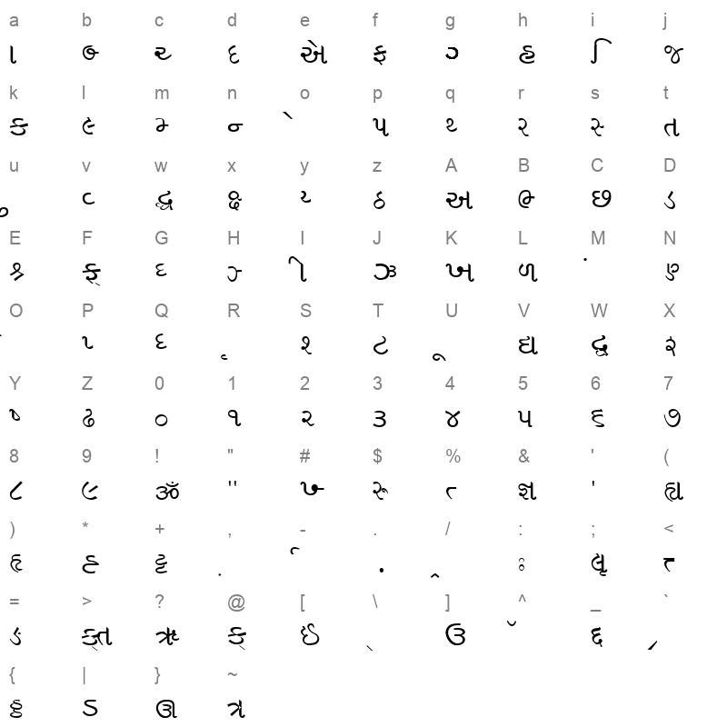 Vakil 01 Normal Character Map